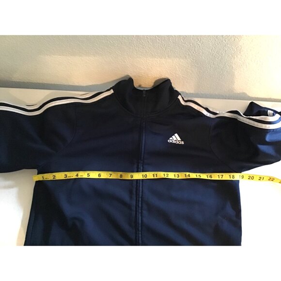ADIDAS- BOYS BLUE LIGHT WEIGHT TRACK ZIP-UP JACKET SIZE YOUTH X-LARGE (18/20) - Picture 5 of 6